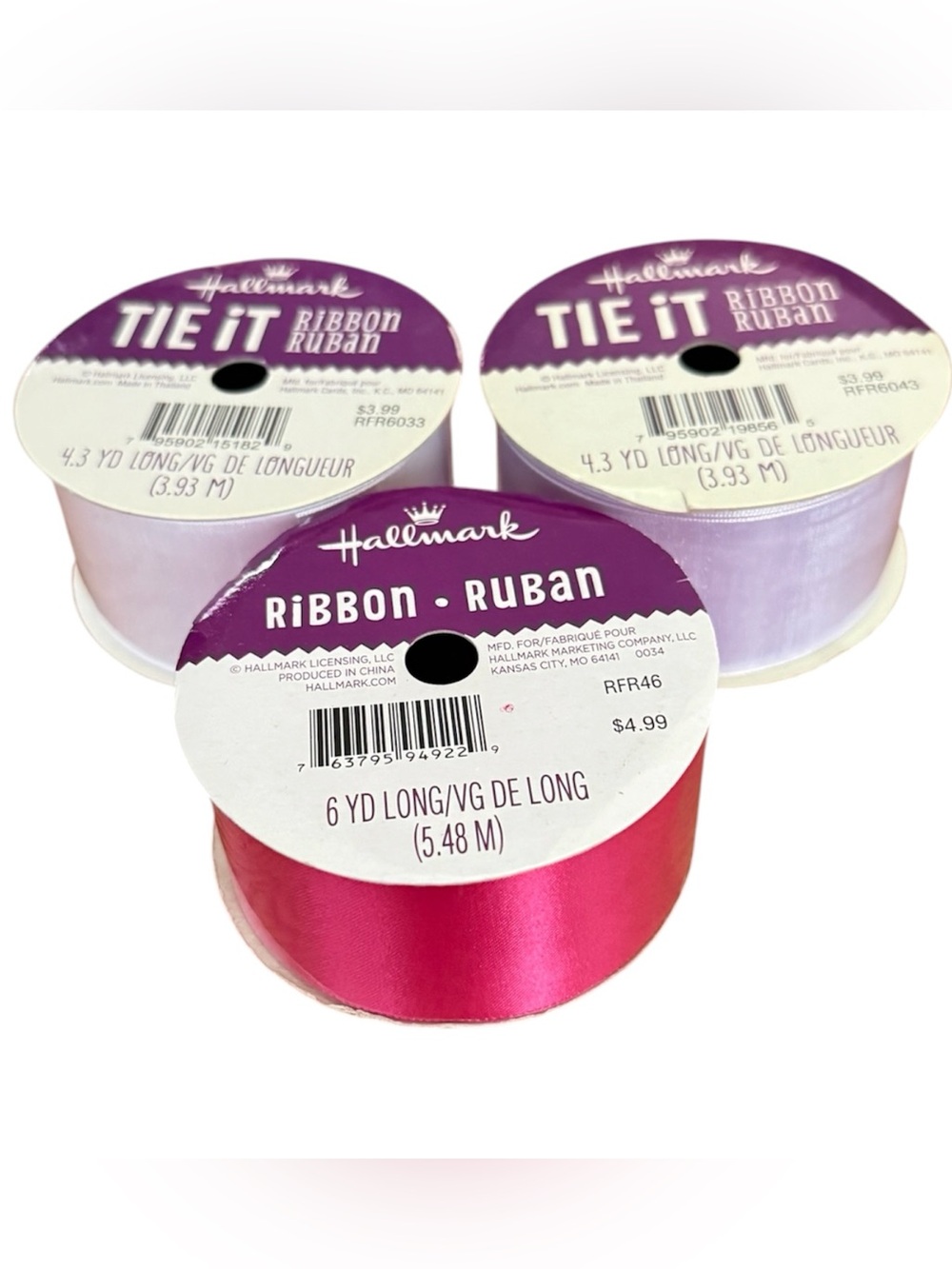 Hallmark Satin Ribbon - 3 Rolls